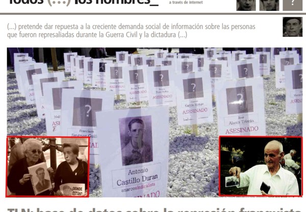 Imatge de capçalera de Todos Los Nombres.  Base de datos de víctimas del franquismo en Andalucía, Extremadura y Norte de África