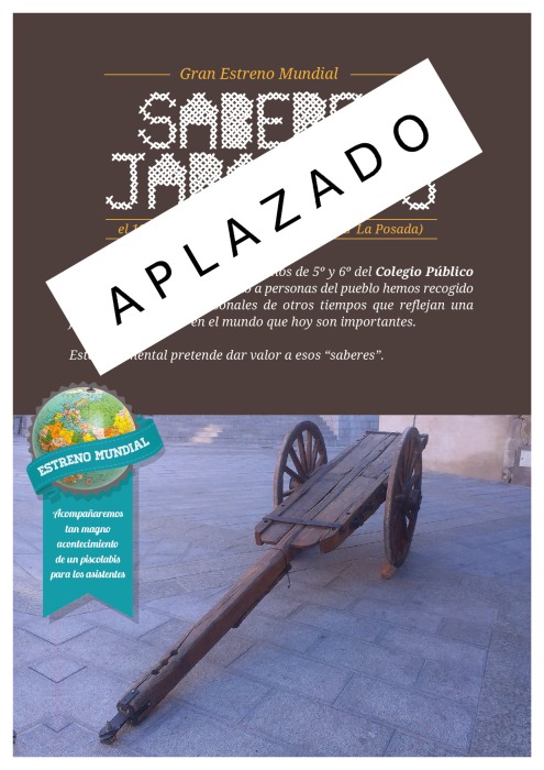 APLAZAMOS EL ESTRENO DE SABERES JARANDOS 